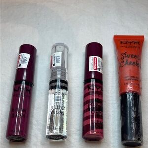 2/$20 NYX 4 Piece Lip & Cheek Bundle Berry Clear Coral NIP Free samples w/purch!